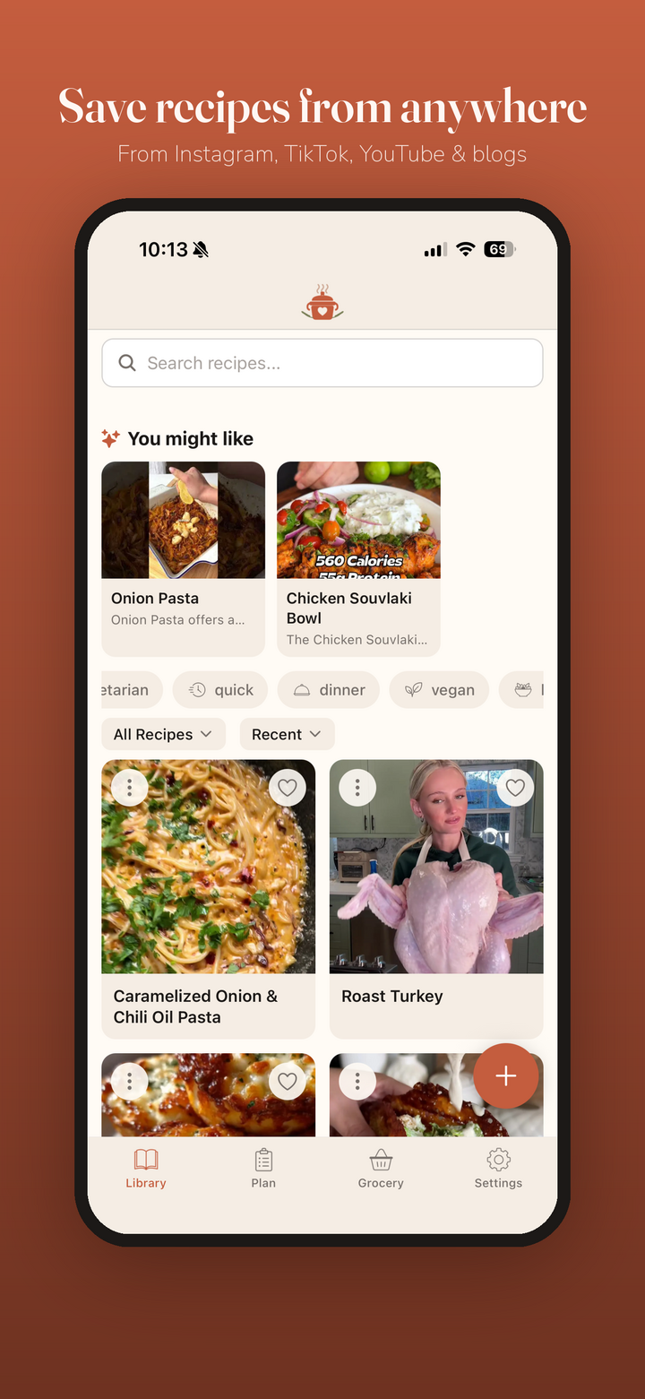 CookNooks recipe library with personalized recommendations