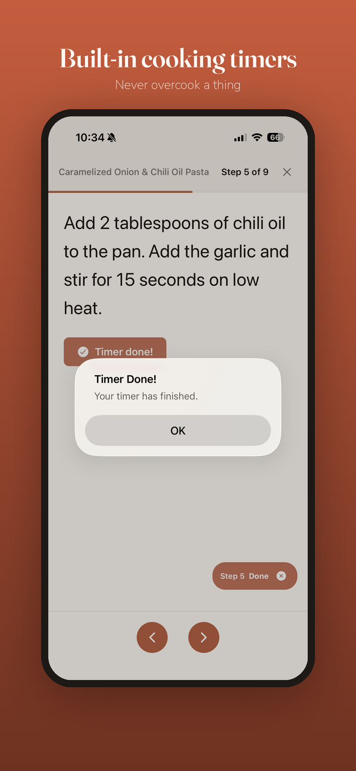 Built-in cooking timers so you never overcook